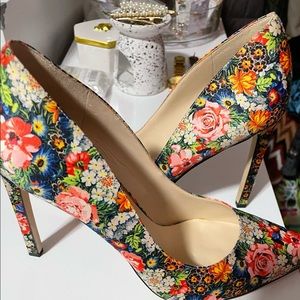 Size 11 Nine West Floral Stilettos
